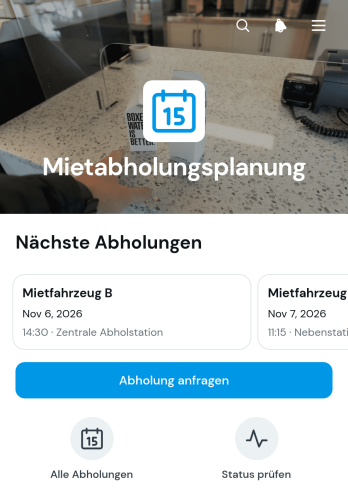 App zur Planung von Mietabholungen