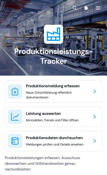 App zur Produktionsleistungsverfolgung