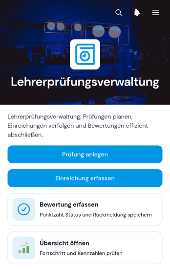 App zur Prüfungsverwaltung für Lehrkräfte