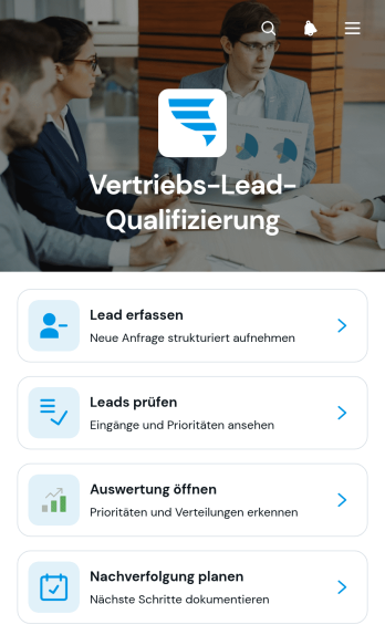 App zur Qualifizierung von Vertriebsleads