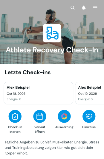 App zur Regenerationskontrolle für Athleten