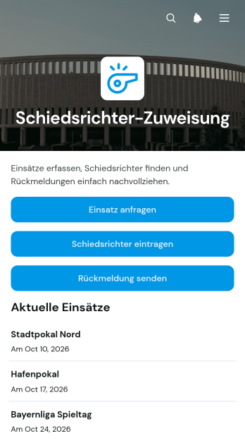 App zur Schiedsrichtereinteilung