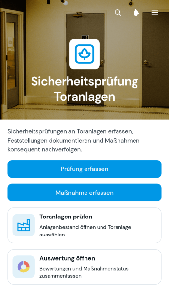App zur Sicherheitsprüfung von Toranlagen