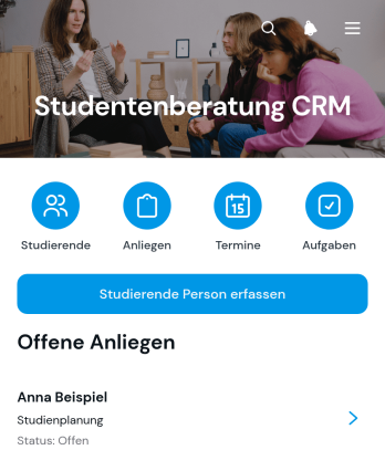 App zur Studierendenberatung und Kontaktverwaltung