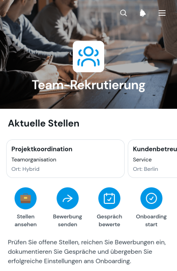 App zur Teamrekrutierung