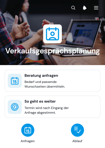 App zur Terminplanung für Verkaufsberatungen