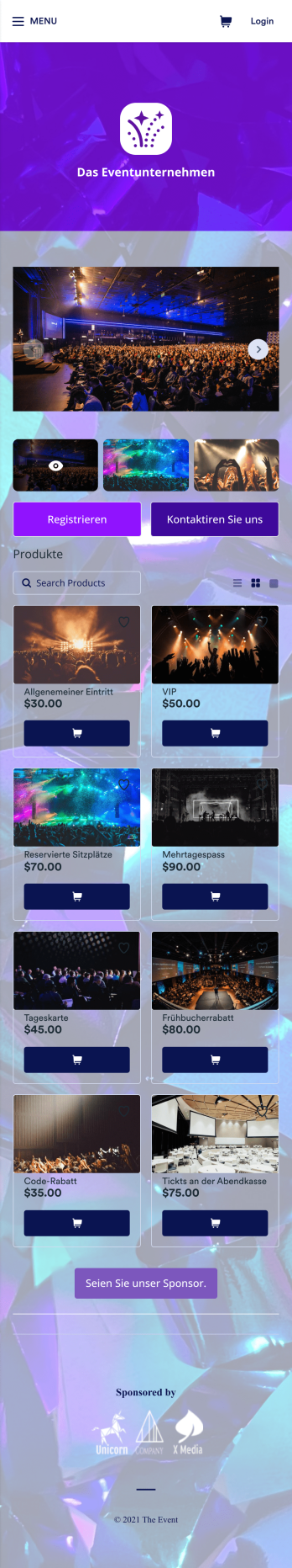App zur Veranstaltungsregistrierung Template