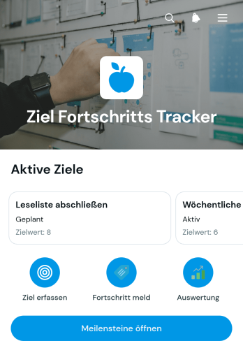 App zur Verfolgung des Zielfortschritts