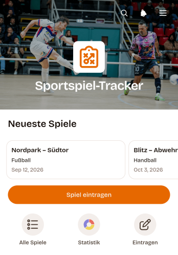 App zur Verfolgung von Sportspielen