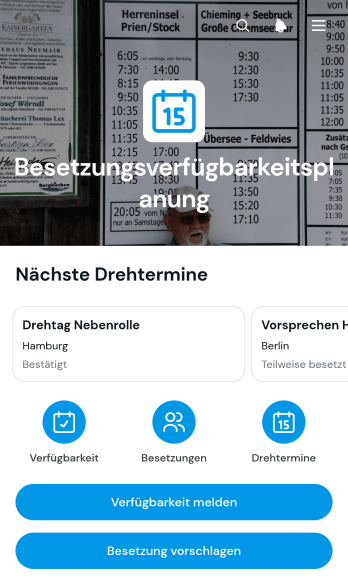App zur Verfügbarkeitsplanung von Darstellern