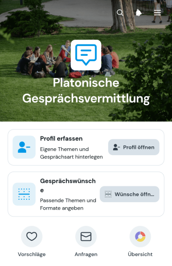 App zur Vermittlung platonischer Gespräche