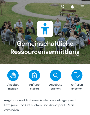 App zur Vermittlung von Gemeinschaftsressourcen