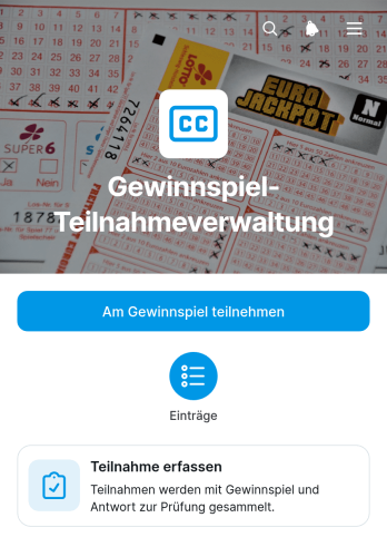 App zur Verwaltung von Gewinnspielteilnahmen
