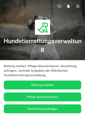 App zur Verwaltung von Hunderettungen