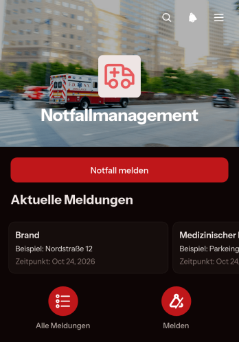 App zur Verwaltung von Notfallereignissen