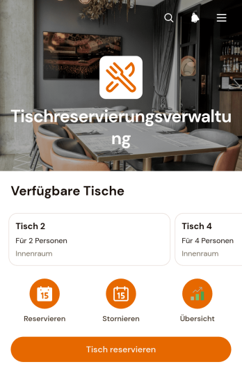 App zur Verwaltung von Tischreservierungen