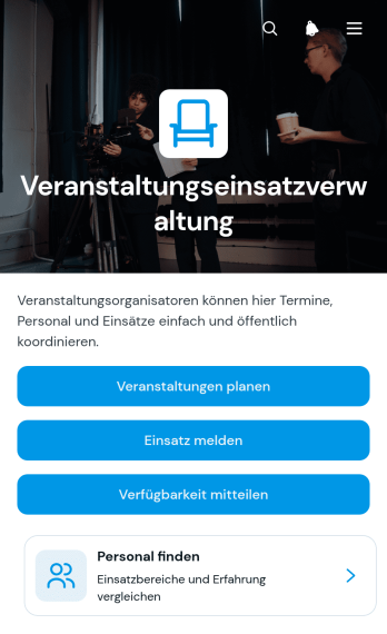 App zur Verwaltung von Veranstaltungspersonal