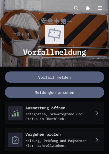 App zur Vorfallmeldung