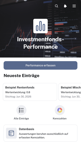 App zur Wertentwicklung von Investmentfonds