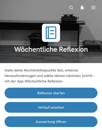 App zur wöchentlichen Reflexion