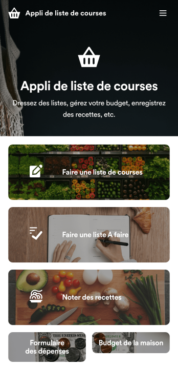 Appli de liste de courses