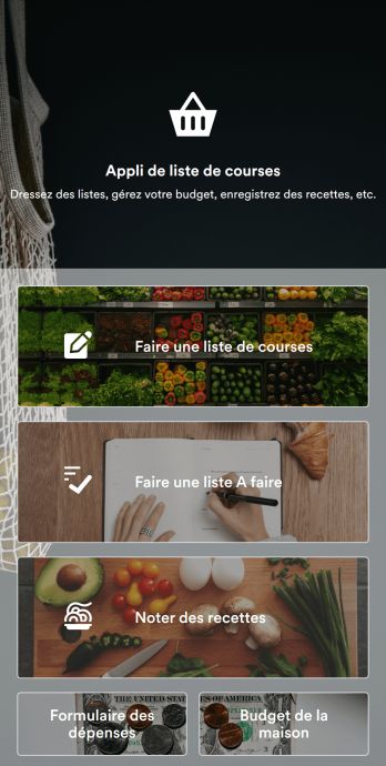 Appli de liste de courses