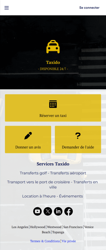 Appli de réservation de taxi
