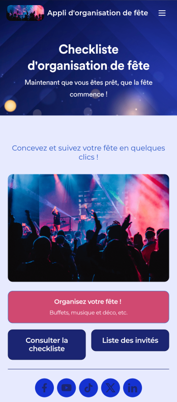 Appli d'organisation de fête