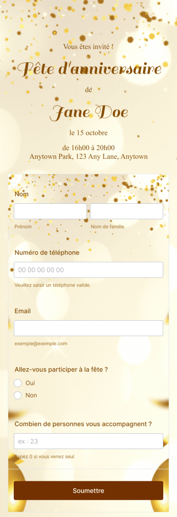 Appli Invitation anniversaire