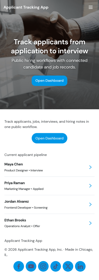 Applicant Tracking App Template