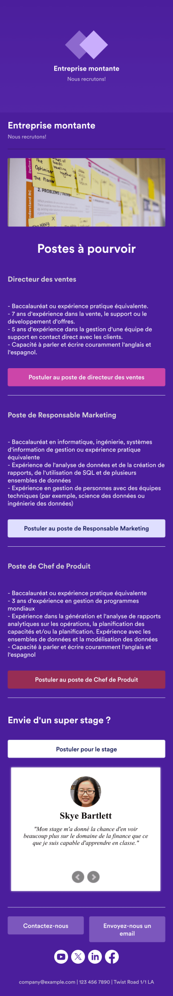 Application de candidature Template