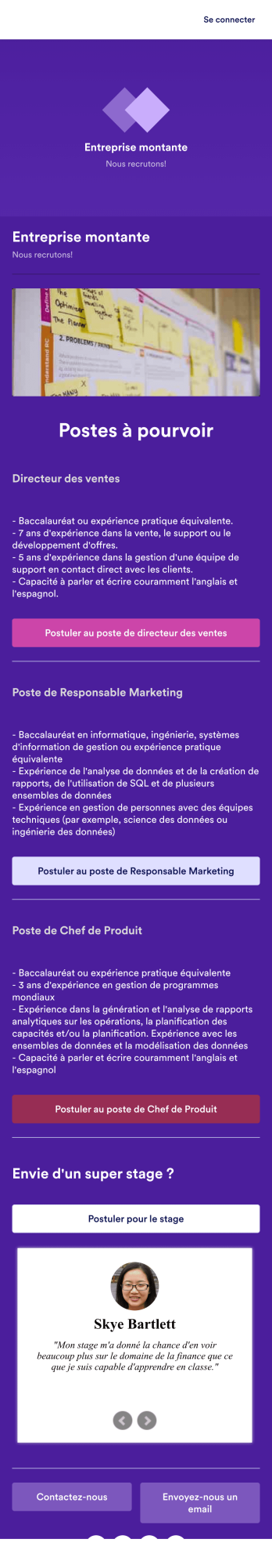 Application de candidature Template
