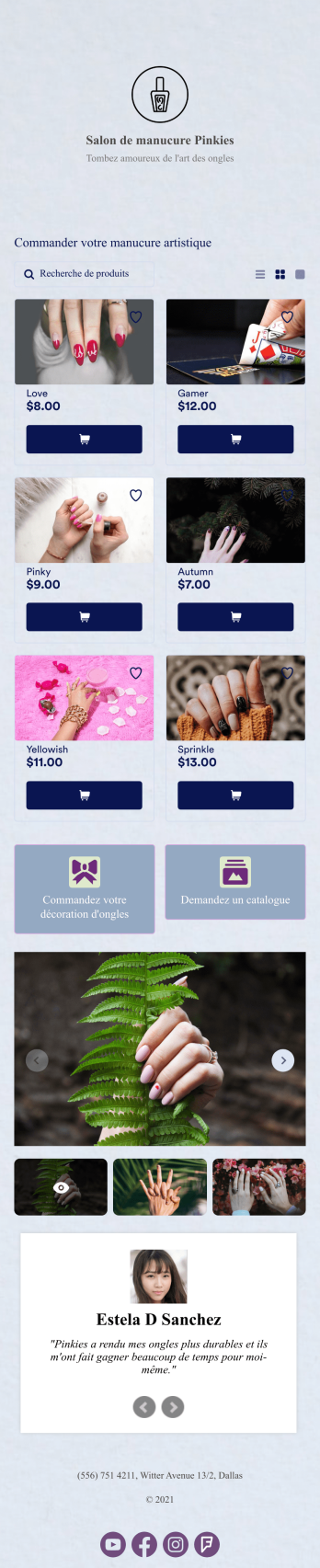 Application de catalogue de produits Template