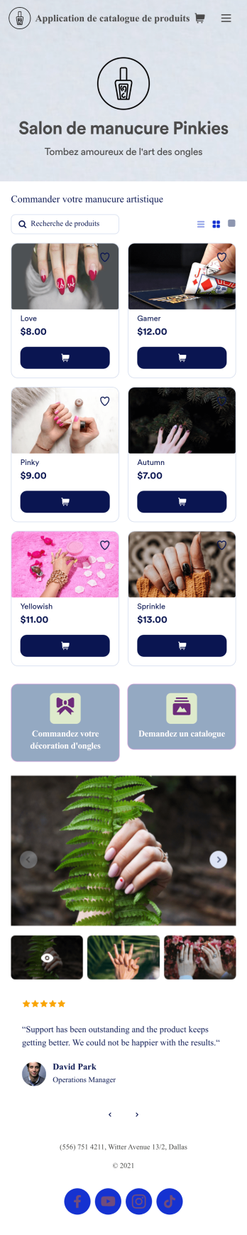 Application de catalogue de produits
