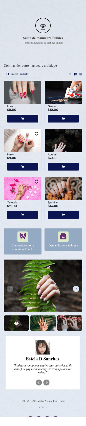 Application de catalogue de produits Template