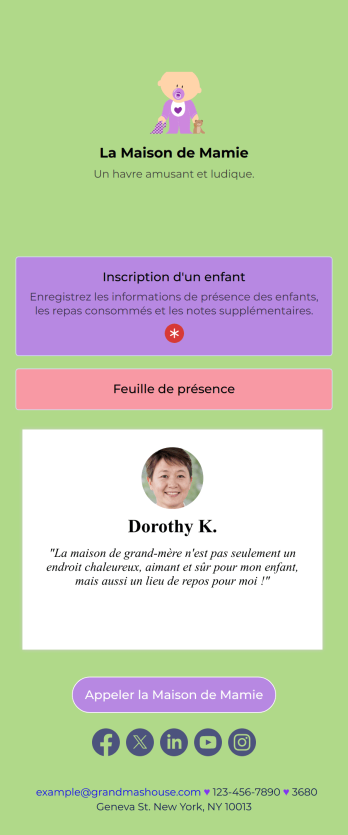 Application de connexion pour la garderie Template