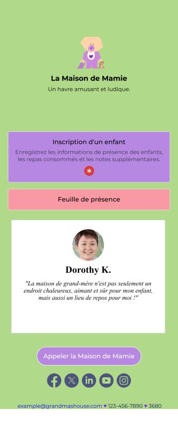 Application de connexion pour la garderie