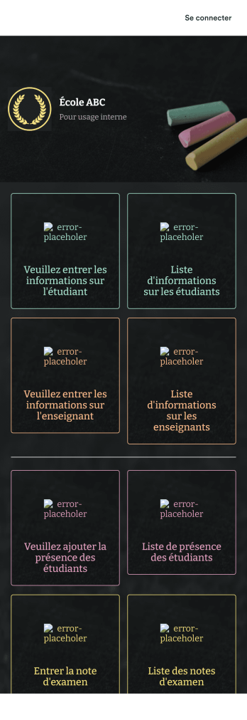 Application de gestion d'école Template