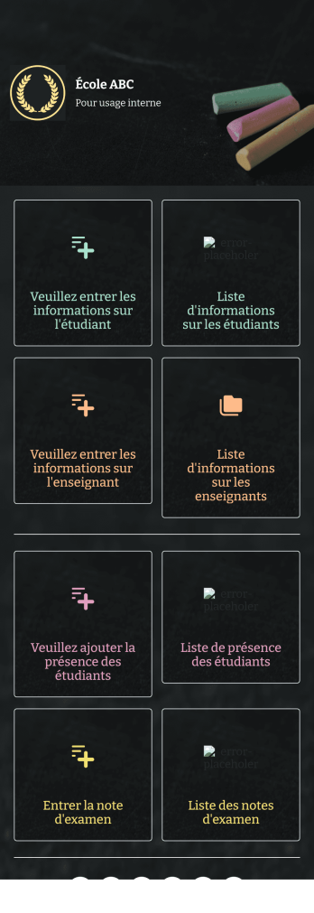 Application de gestion d'école