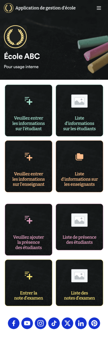 Application de gestion d'école