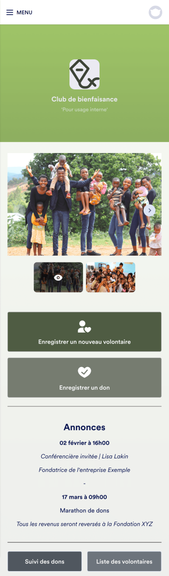 Application de gestion des bénéfices de bienfaisance Template