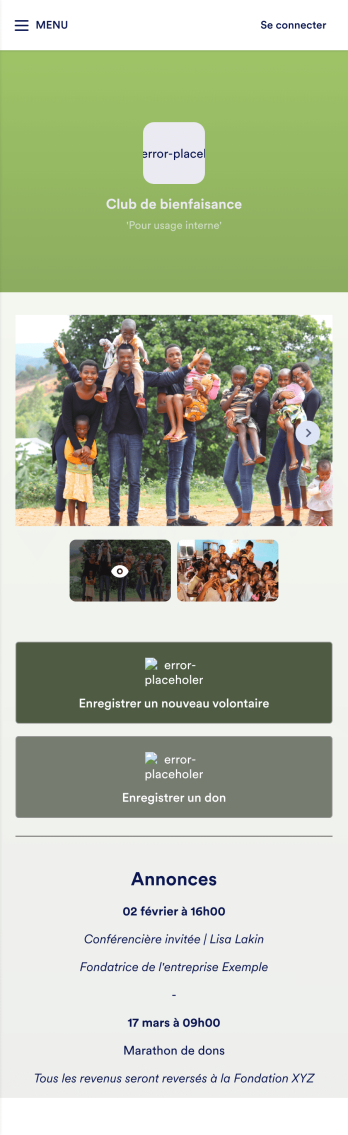 Application de gestion des bénéfices de bienfaisance Template