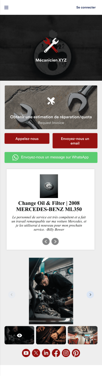Application de guide du temps de travail des mécaniciens Template