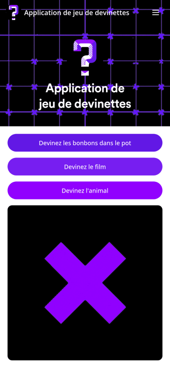 Application de jeu de devinette