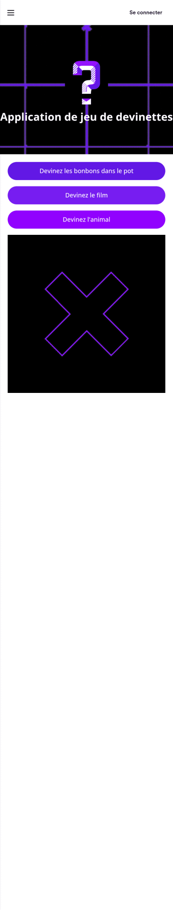 Application de jeu de devinette