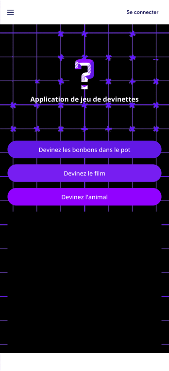 Application de jeu de devinette