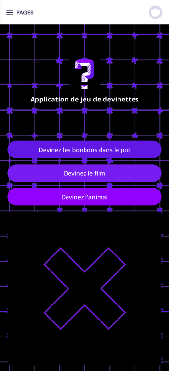 Application de jeu de devinette Template