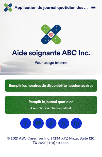 Application de journal quotidien des soignants
