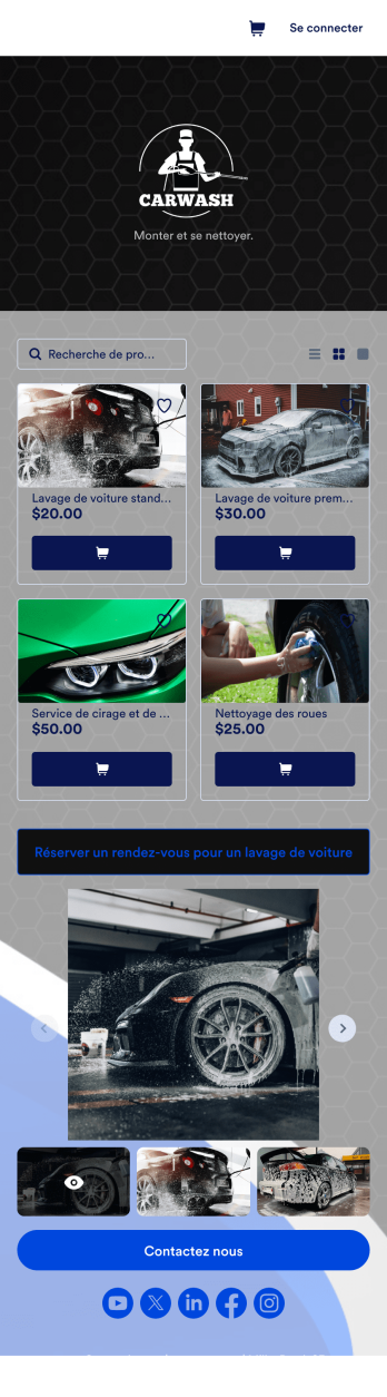 Application de lavage voiture à domicile Template