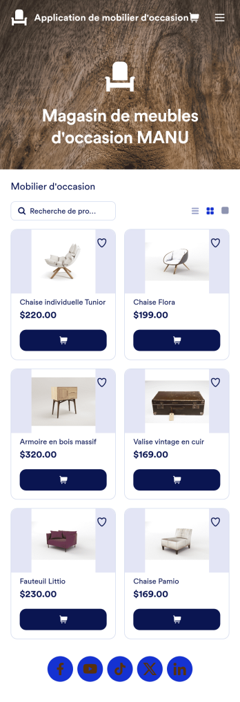 Application de mobilier d'occasion